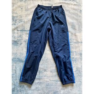 Adidas Dark Blue Light Blue Tri Stripe Athletic Zip Hem Jogger Track Pants M
